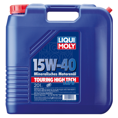 Минеральное моторное масло Touring High Tech SHPD-Motoroil 15W-40 - 20 л Минеральное моторное масло Touring High Tech SHPD-Motoroil 15W-40 - 20 л